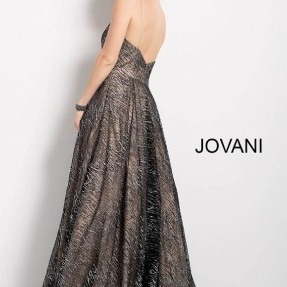 Jovani Silver Glittery A-Line Prom Dress - Picture 2 of 8